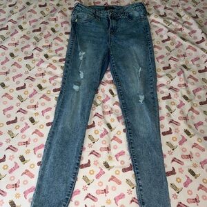 True Religion Women's Light Blue Distressed Skinny Jeans